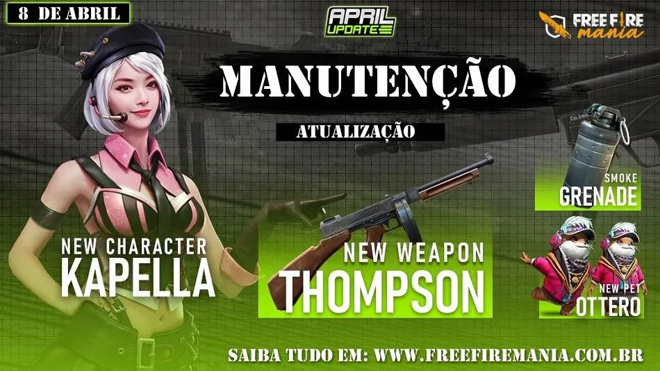 Manutenção no Free Fire HOJE - Atualização de Abril 2020