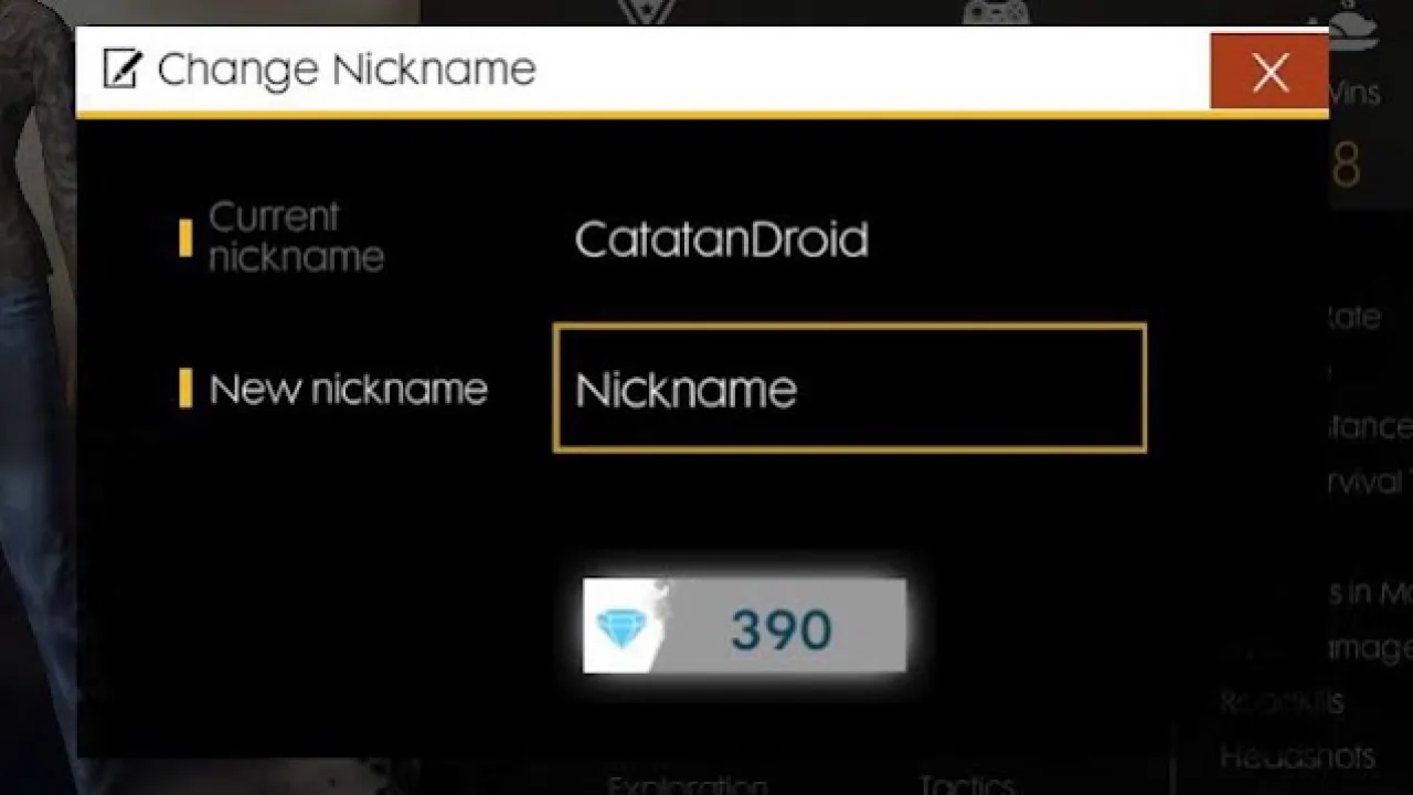 Mudança de Nome em Free Fire: Preço Reduzido para 390 Diamantes