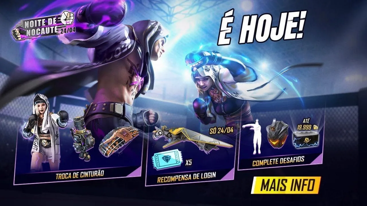 Noite de Nocaute Free Fire: evento chega neste fim de semana com recompensas gratuitas