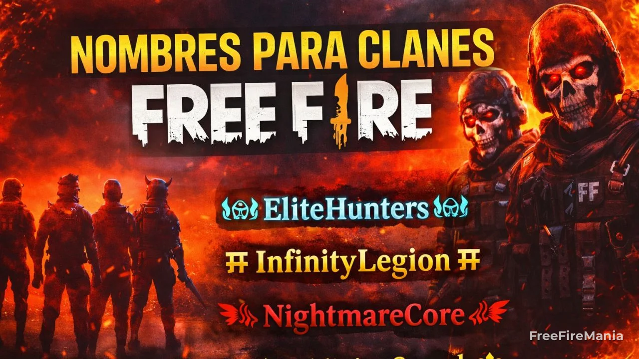 Nombres para clanes de Free Fire con símbolos, estilos insanos y competitivos
