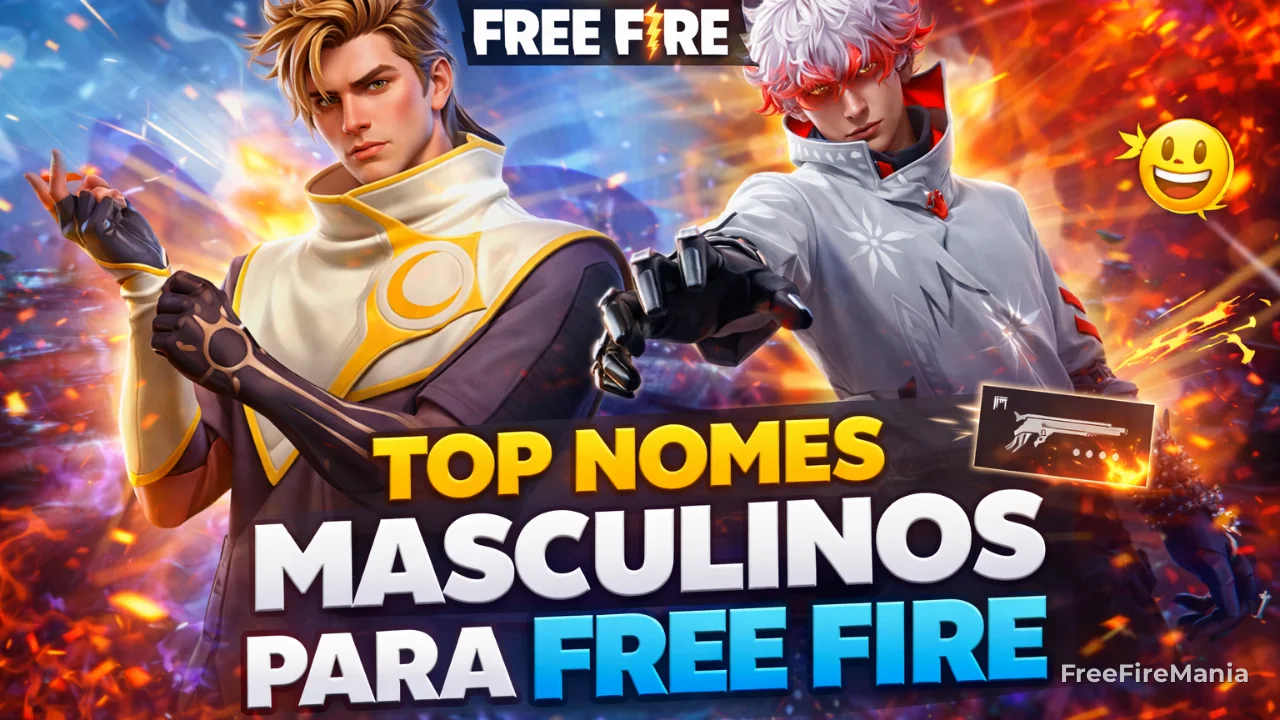 Nomes masculinos para Free Fire top 2026 — nicks personalizados, instaplayer e com símbolos