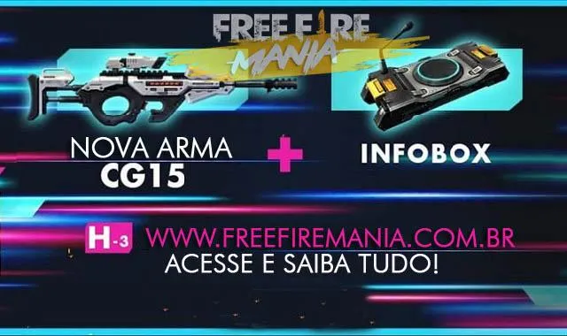 Nova Arma CG15 e ITEM INFOBOX no Free Fire - Atualização de Maio/2019