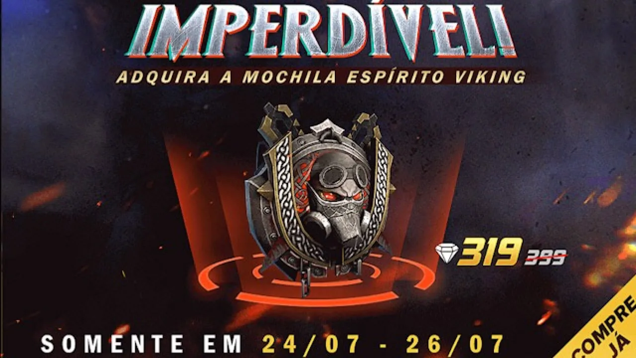 Nova Mochila Espírito Viking Disponível em Free Fire