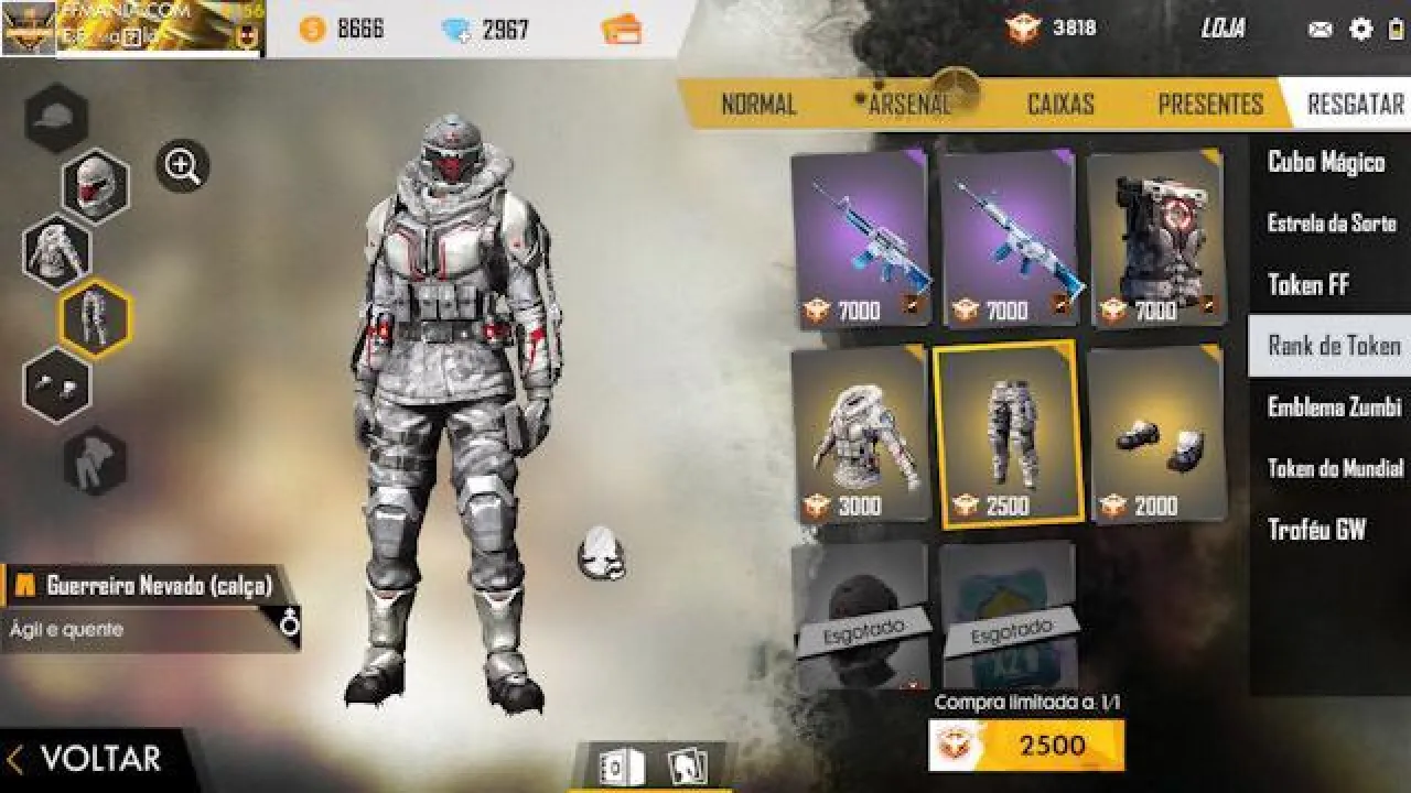 Novas Recompensas de Rank de Token no Free Fire