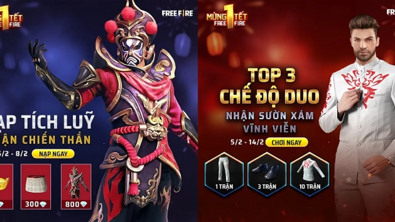 Novas Skins para Free Fire: Evento TET no Vietnã