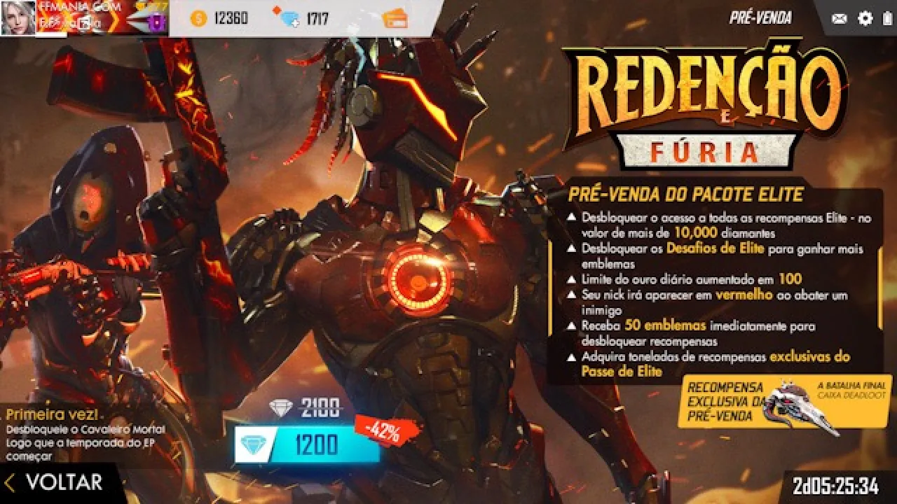 Novidade Inédita no Passe de Elite 13 - Redenção e Fúria no Free Fire
