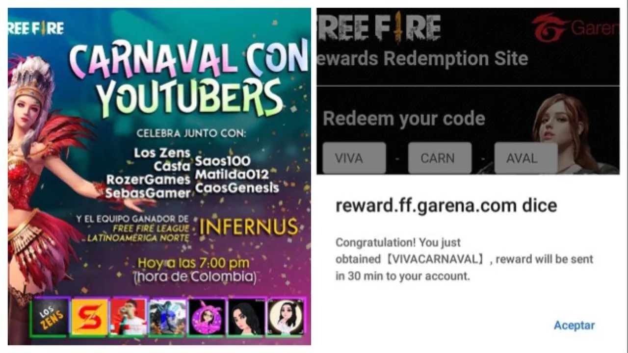 Novo Código de Carnaval para Free Fire na América Latina