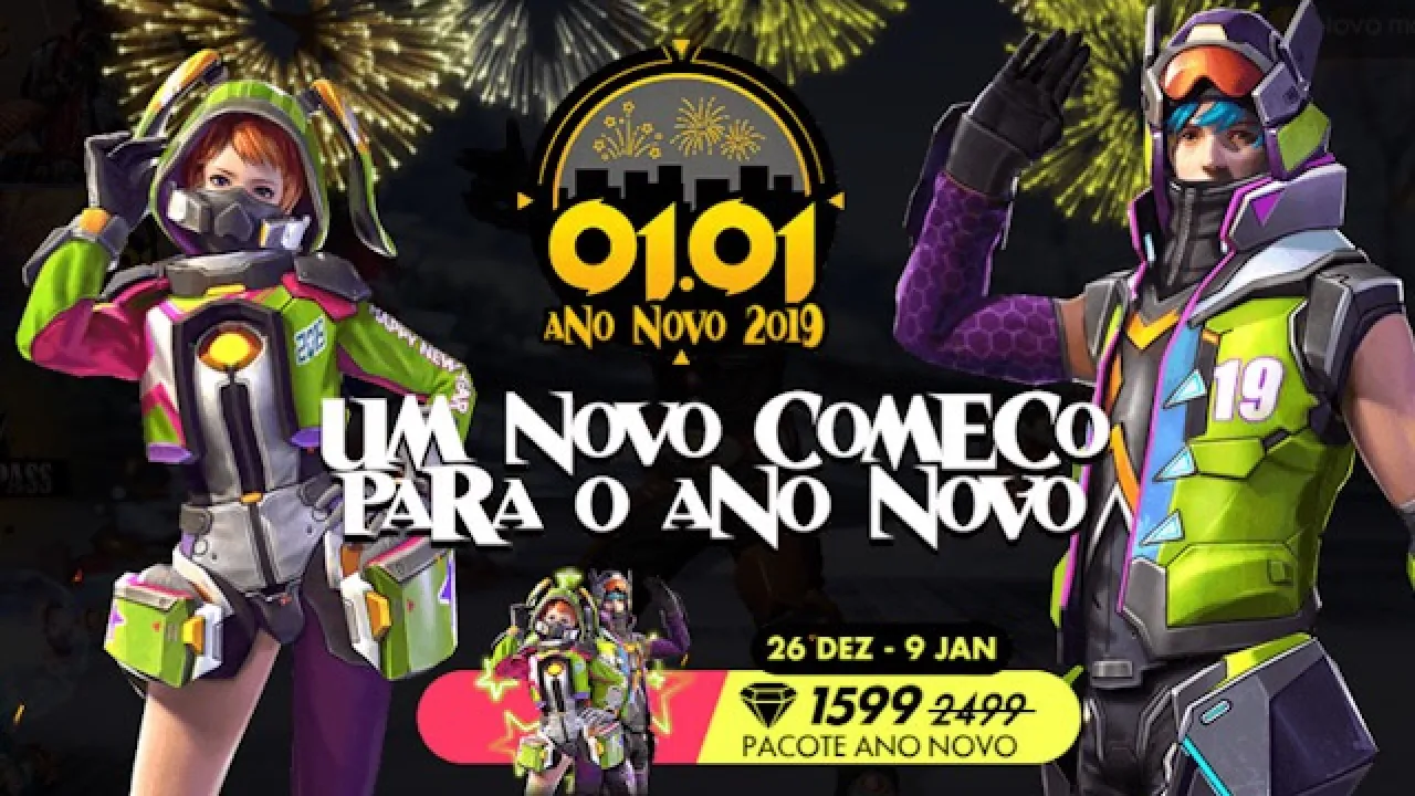 Novo Conjunto de Ano Novo 2019 - Grátis no Free Fire