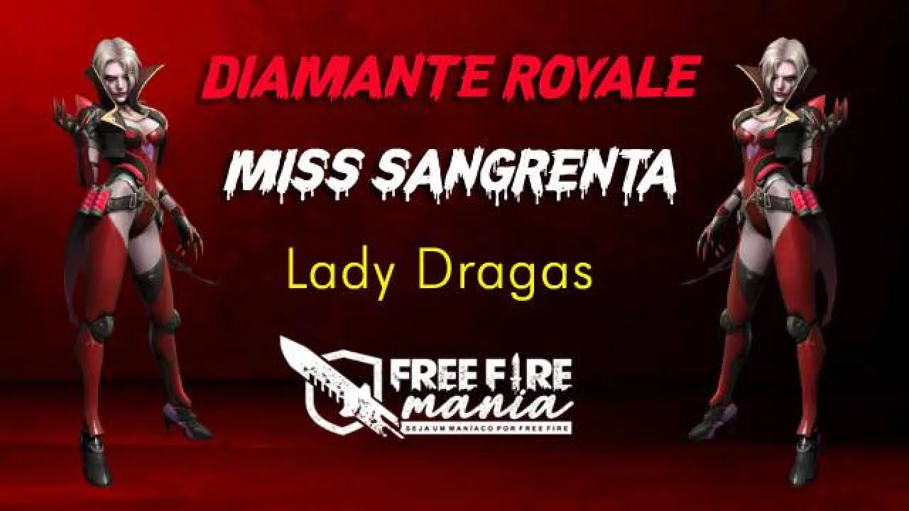 Nova Skin Vampira Lady Drakas no Diamante Royale do Free Fire