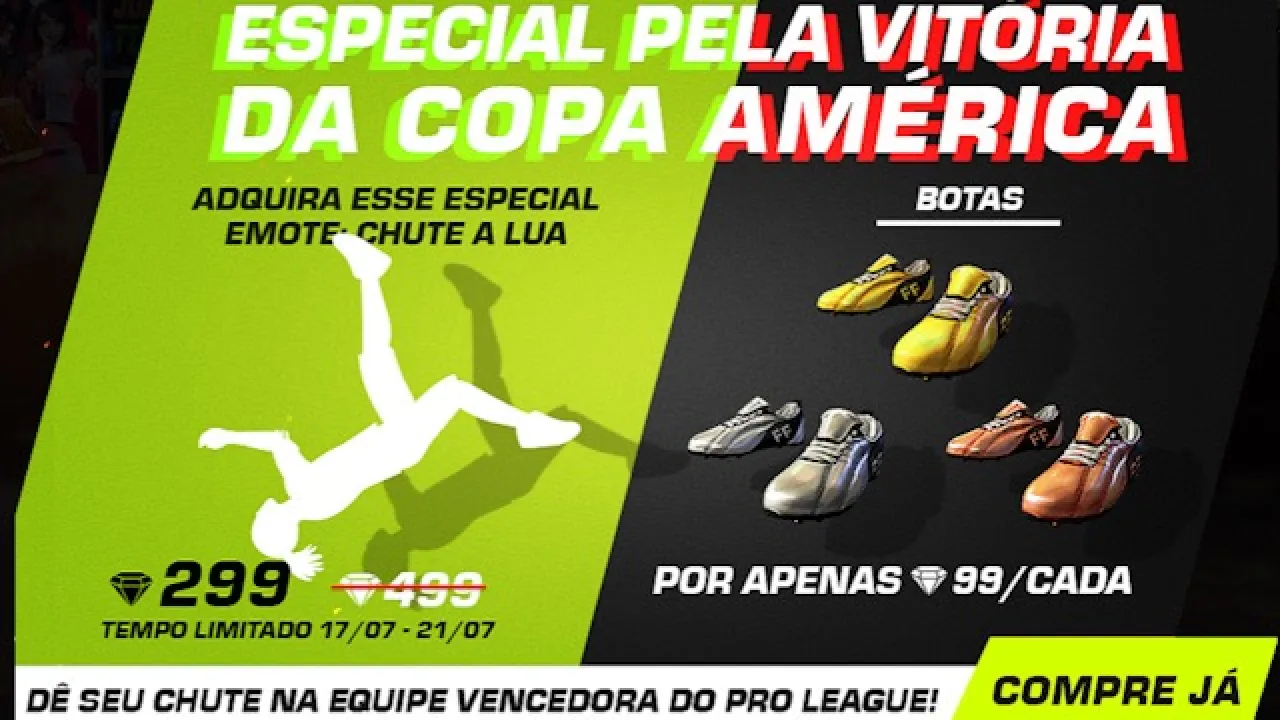 Nova Atualização em Free Fire: Emote Chute a Lua e Chuteiras Disponíveis