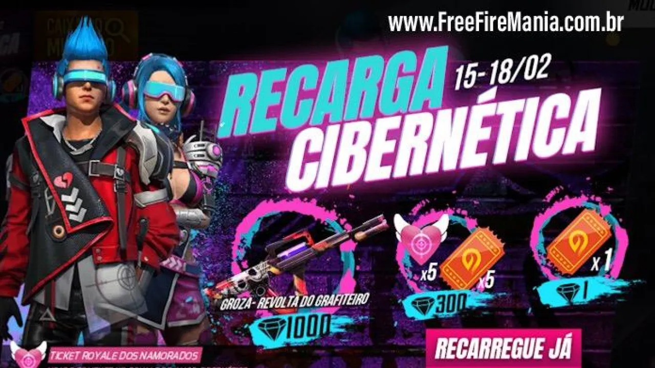 Evento de Recarga Cibernética do Free Fire: Ganhe a Nova Skin Groza Revolta do Grafiteiro