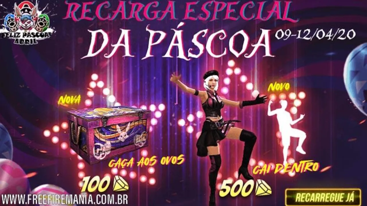 Novo Evento de Recarga de Diamantes Especial da Páscoa no Free Fire