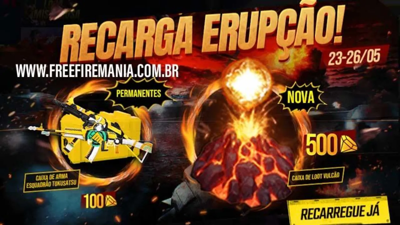 Novo Evento de Recarga Erupção