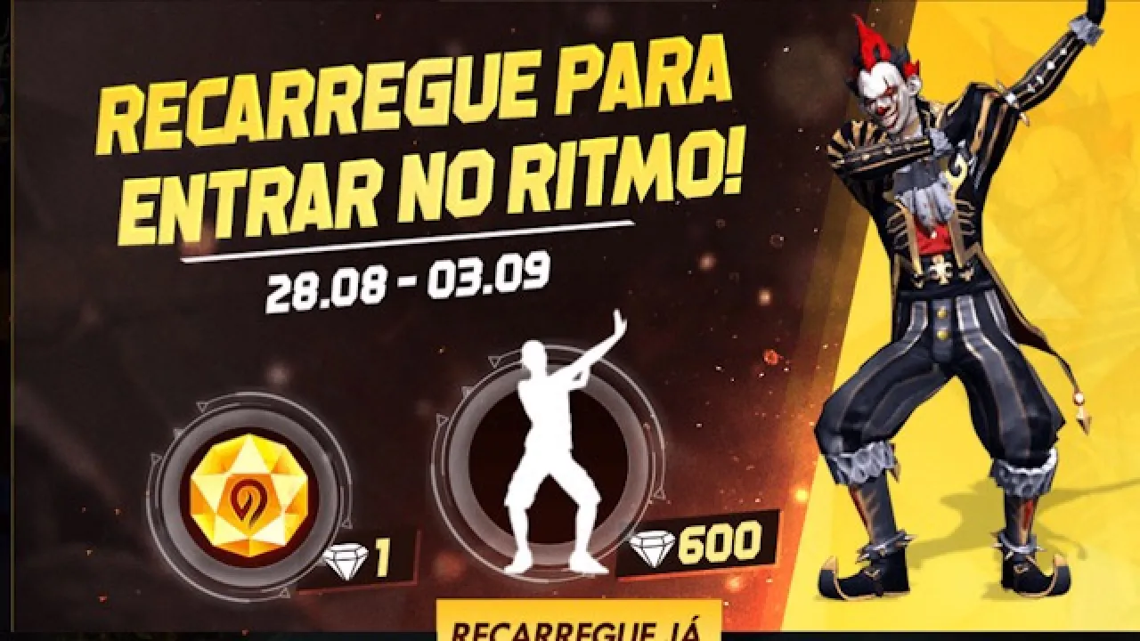 Novo Evento de Recarga: Recarregue para Entrar no Ritmo no Free Fire