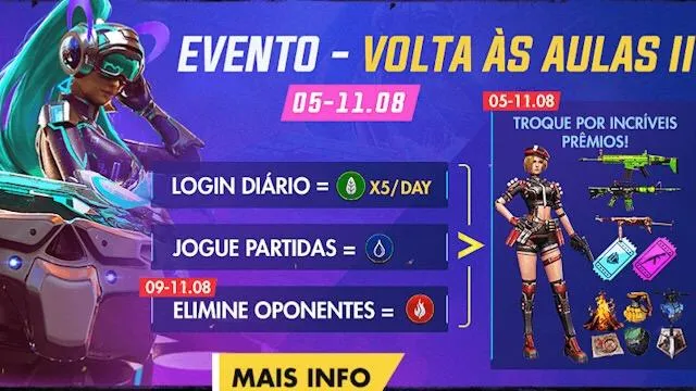 Evento de Volta às Aulas II em Free Fire: Tudo Sobre a Nova Skin Diabo Rosa