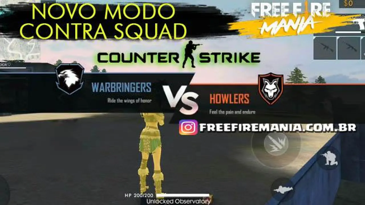 Novo Modo Contra Squad no Estilo Counter Strike em Free Fire