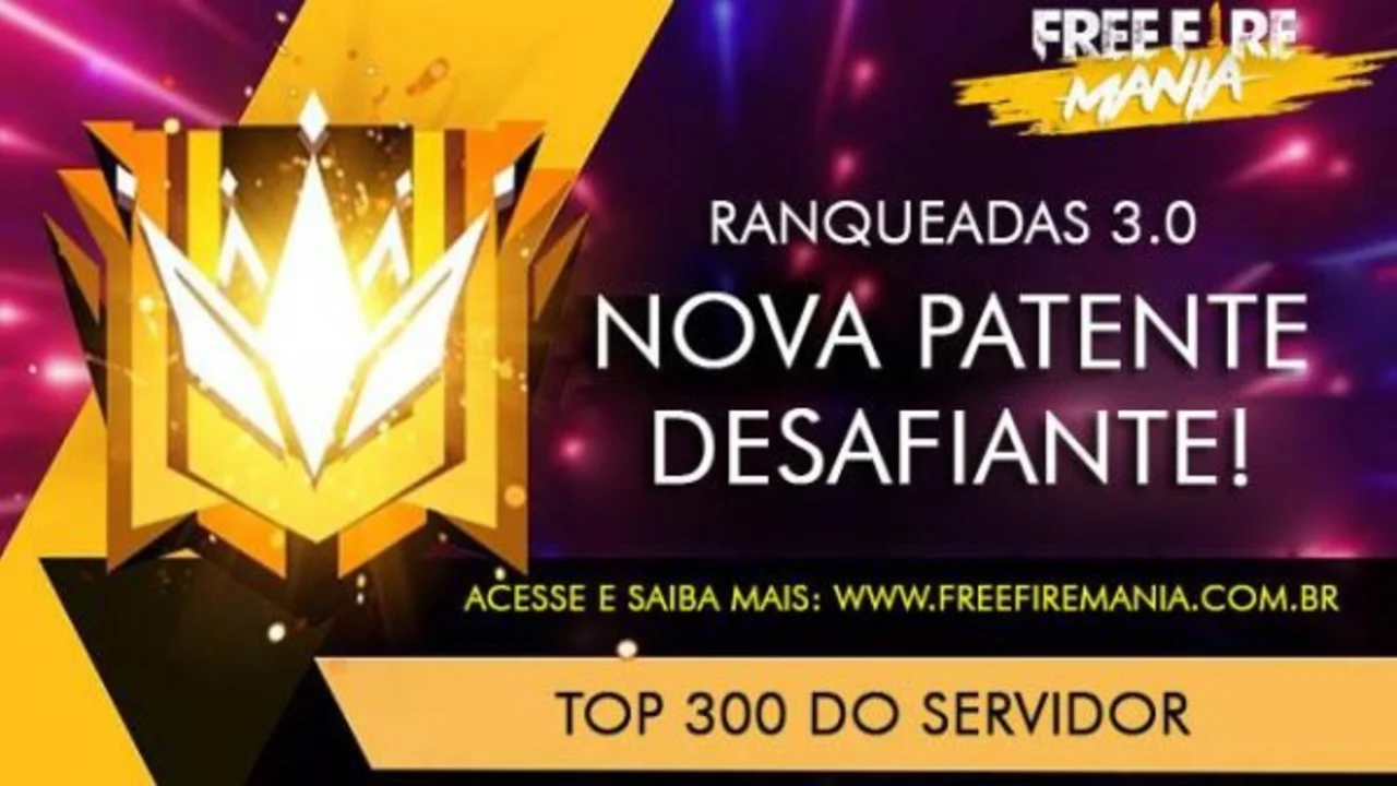Nova Patente Desafiante em Free Fire é Exclusiva para os TOP 300 Jogadores