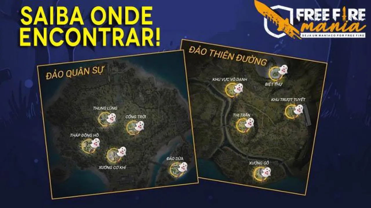 Descubra os Locais dos Doces Fantasmas no Free Fire