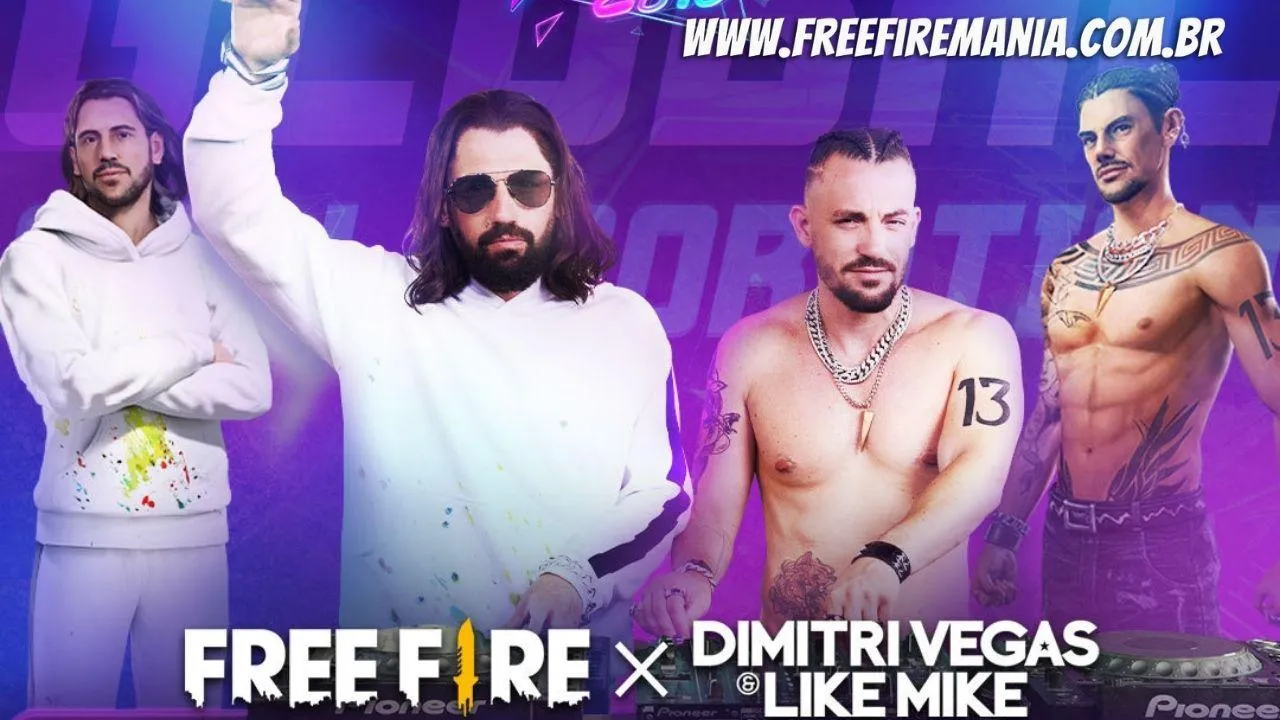 Os DJs Dimitri Vegas e Like Mike lideram as comemorações do 4º aniversário do Garena Free Fire
