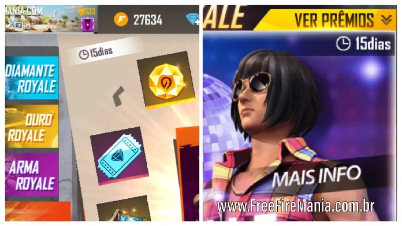 Ouro Royale e Incubadora prorrogados por 15 dias no Free Fire