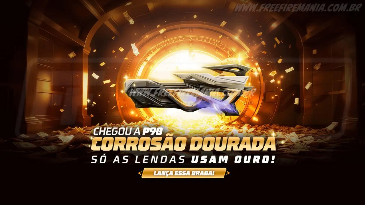 Escolha Royale Free Fire: Como conseguir P90 - CorrosãoﾠDourada e outros Prêmios