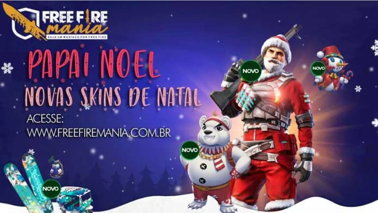 Papai Noel e as Novas Skins de Natal no Free Fire