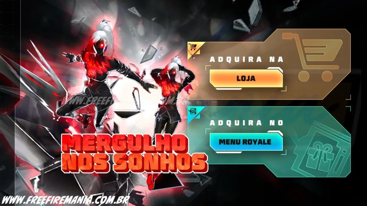 Escolha Royale Free Fire: Como conseguir Planador - Mergulho nos Sonhos e outros Prêmios