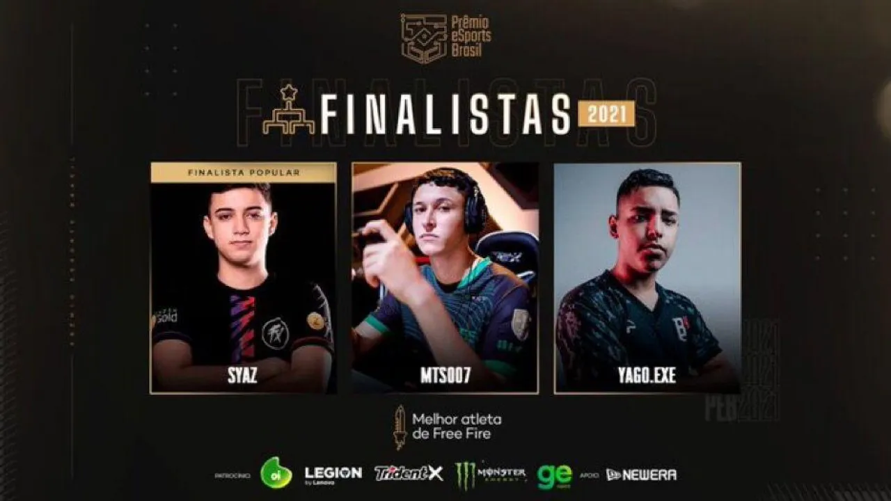 Prêmio eSports Brasil: Syaz, MTS e Yago são os finalistas da categoria “Melhor atleta de Free Fire”