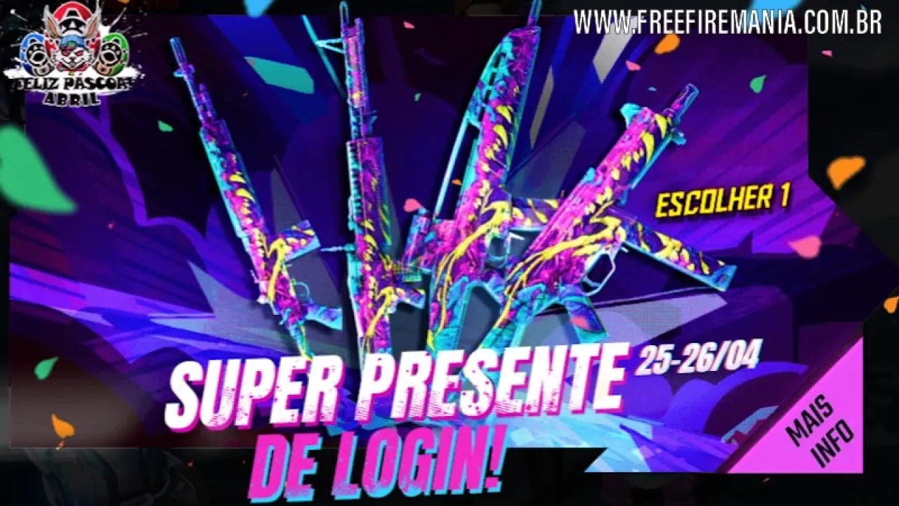 Presente só hoje! Pegue sua Skin de arma permanente no Free Fire