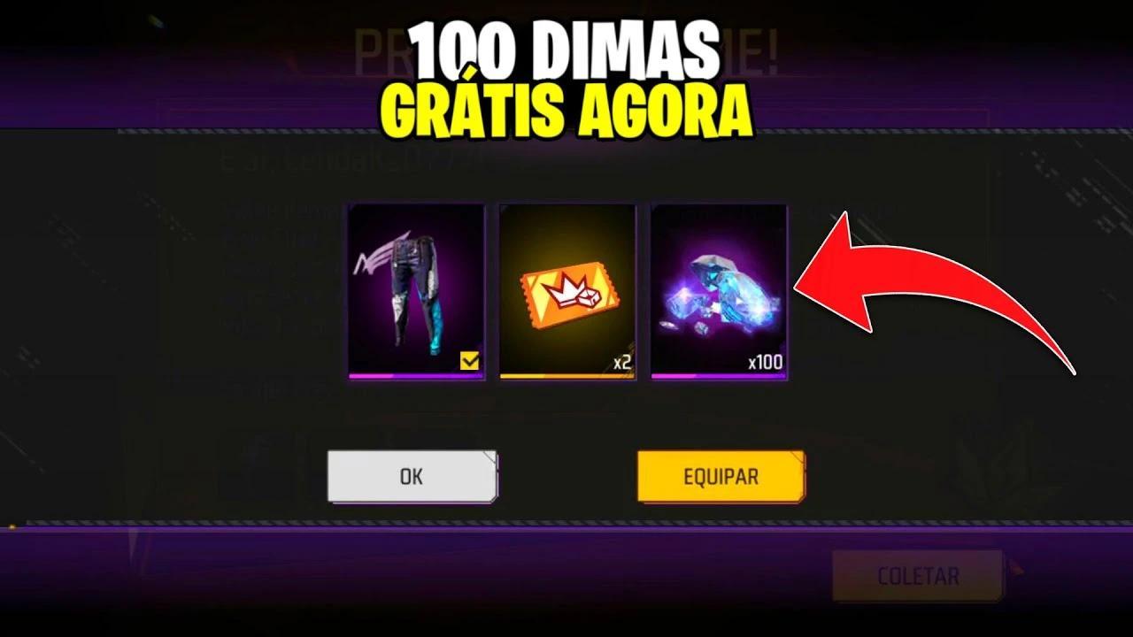 Free Fire: como ganhar 100 Diamantes no Prime