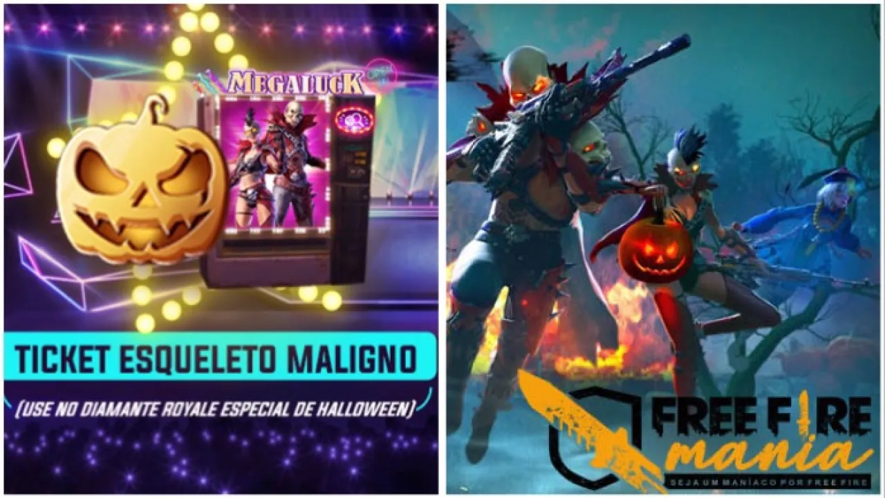 Novo Diamante Royale Duplo de Halloween no Free Fire