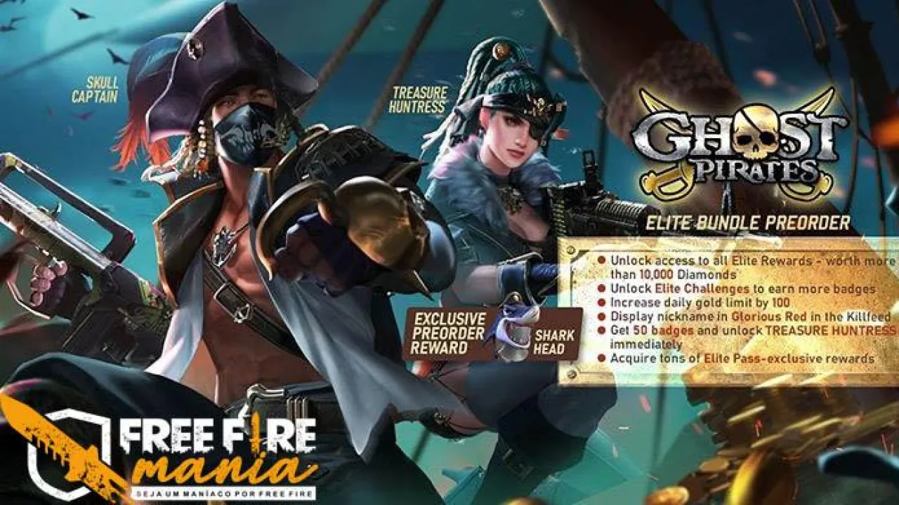 Novo Passe de Elite de Dezembro - Tesouro Maldito no Free Fire