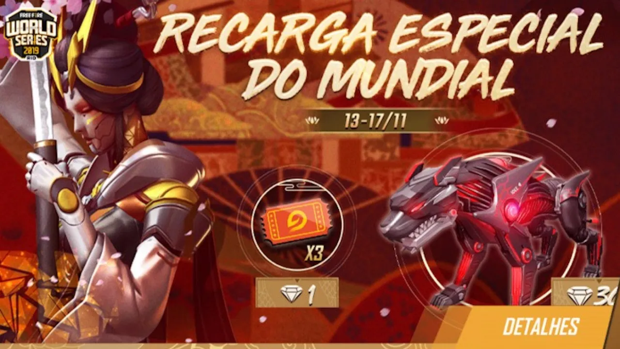 Promoção de Recarga Especial do Mundial no Free Fire