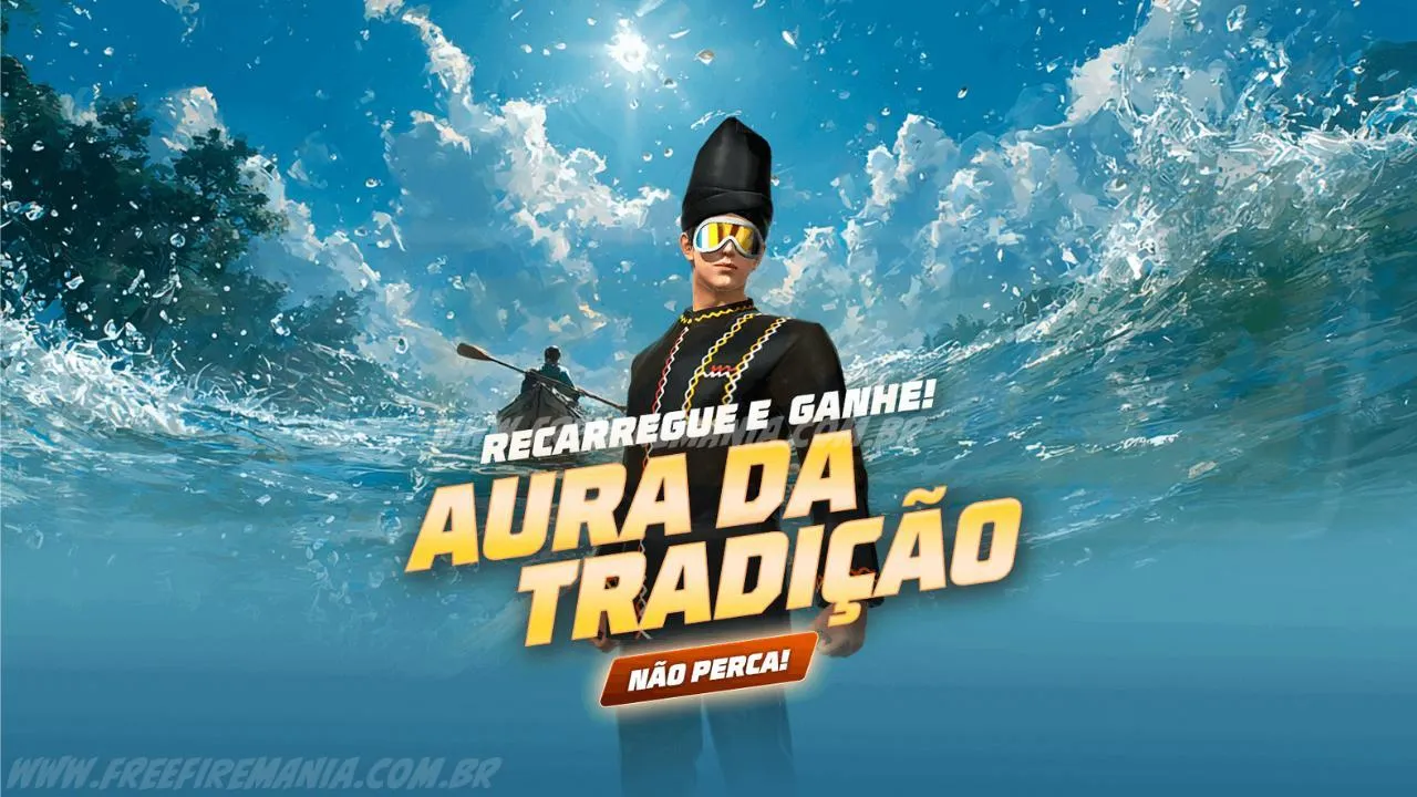 Recarga Free Fire: ganhe Conjunto - Aura da Tradição ao comprar diamantes em 23 de agosto (2025)