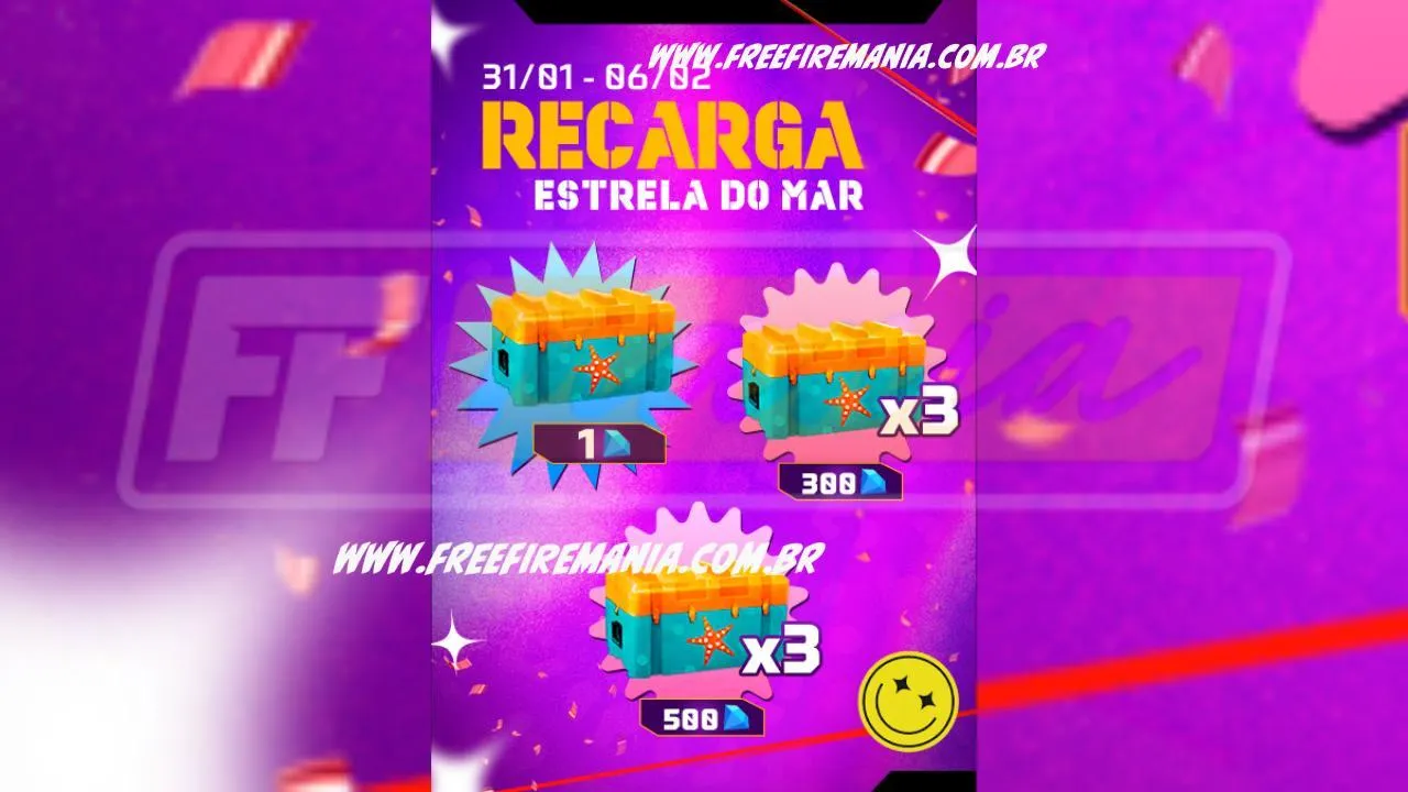 Recarga Free Fire: ganhe Caixa Estrela do Mar ao comprar diamantes em 31 de janeiro (2024)