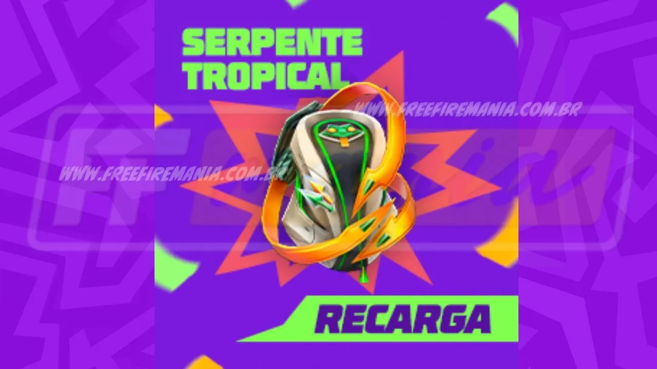 Recarga Free Fire: ganhe Mochila - Serpente Tropical ao comprar diamantes em  9 de março (2025)
