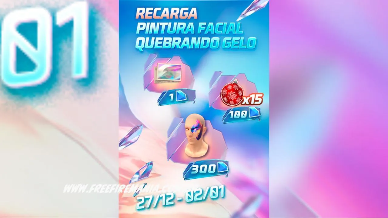 Recarga Free Fire: ganhe Pintura Facial Quebrando Gelo ao comprar diamantes em 27 de dezembro (2023)
