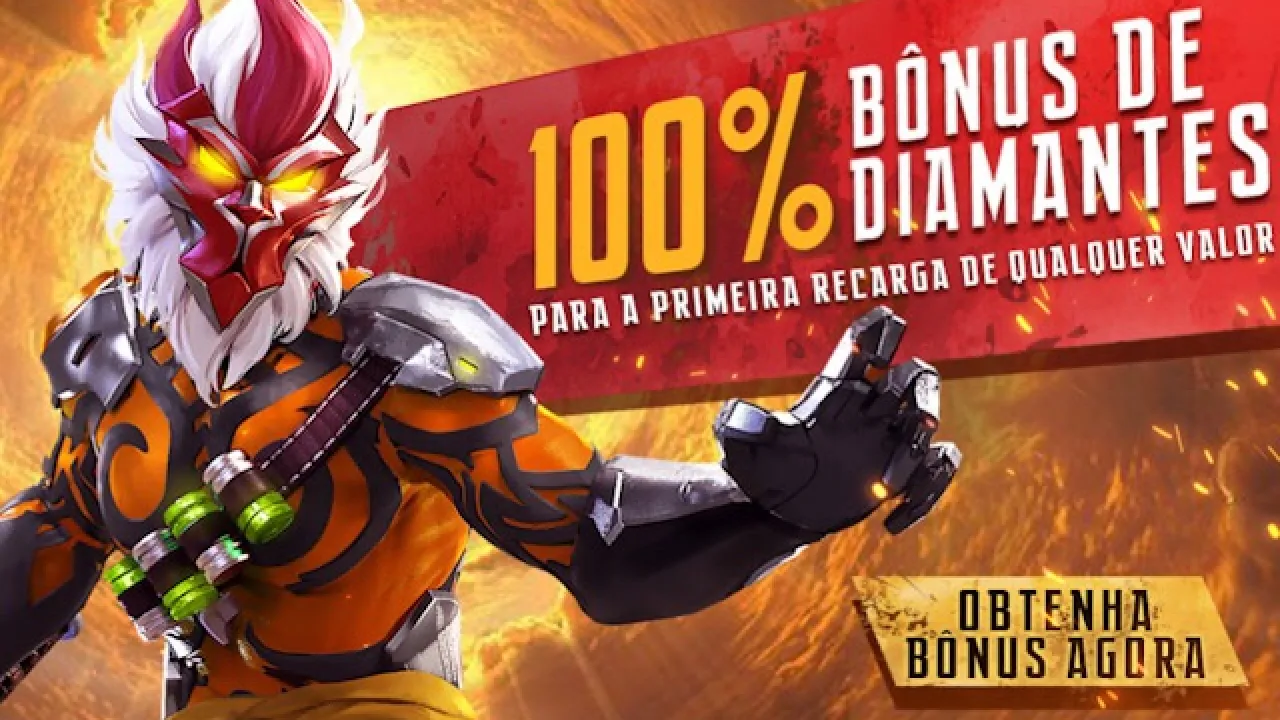 Promoção de Recarga em Dobro de Diamantes no Free Fire