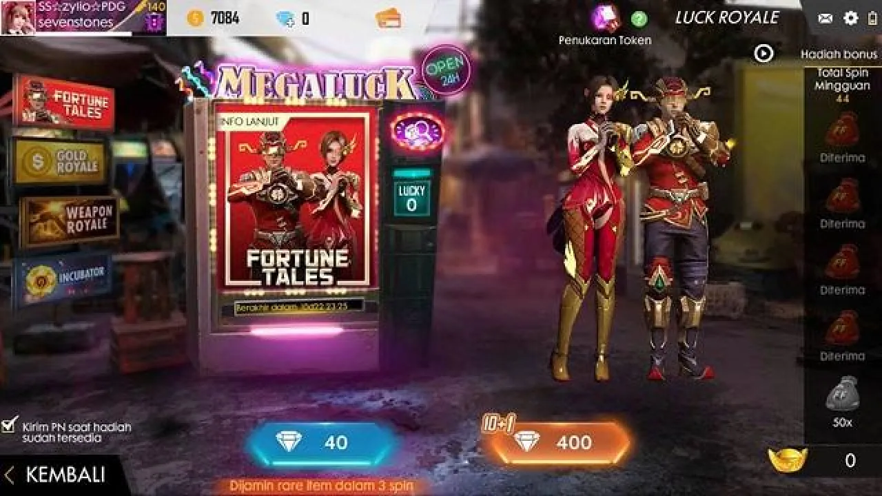 Novo Sorte Royale Especial Contos da Fortuna chega ao Free Fire