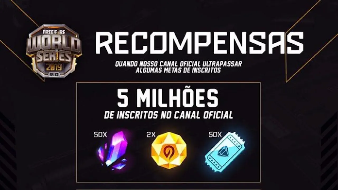 FAKE! Recompensas de 5 Milhões de Inscritos no YouTube do Free Fire Brasil