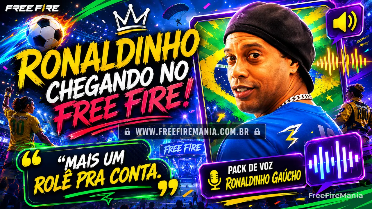 Ronaldinho Gaúcho aparece em pack de voz do Free Fire