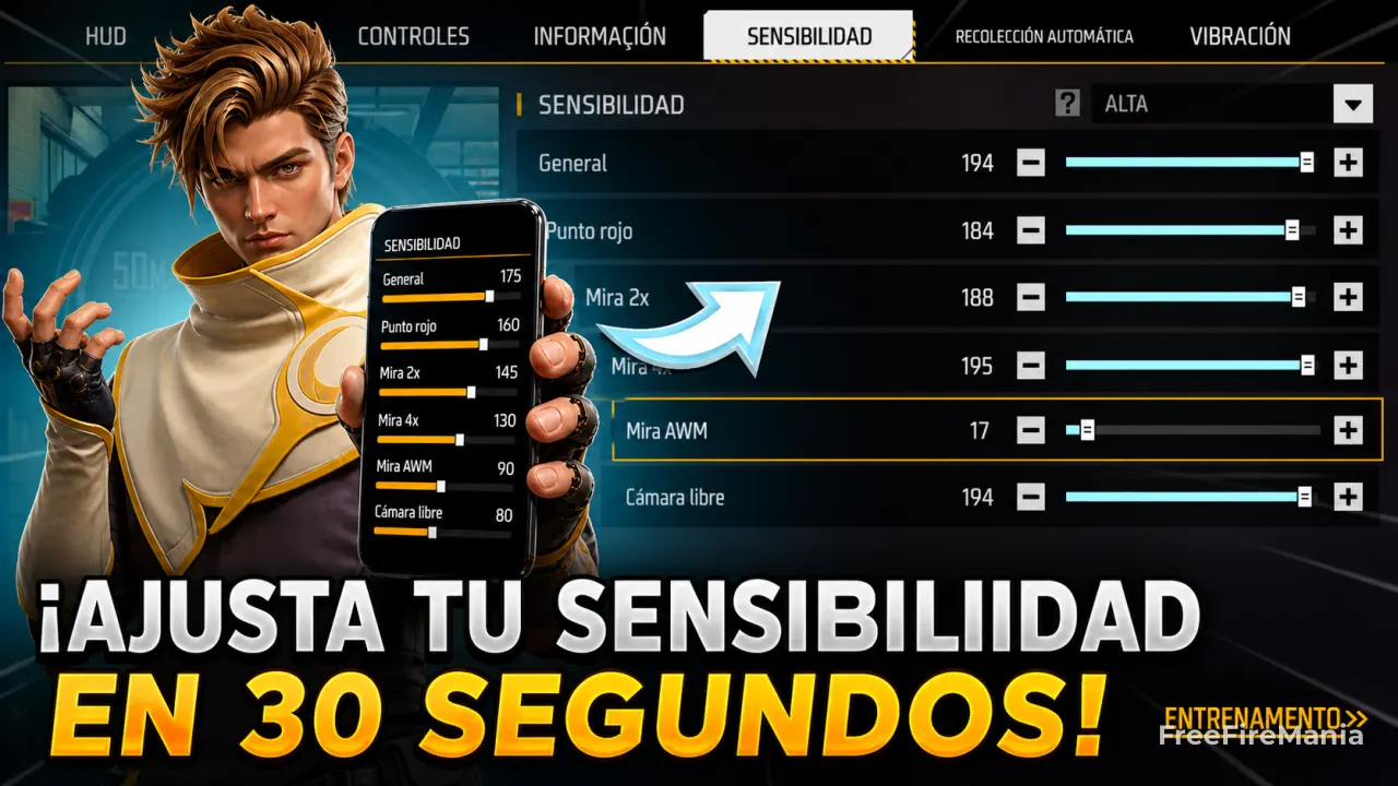 Sensibilidad Free Fire ideal para dar todo rojo y mejorar la mira 2026