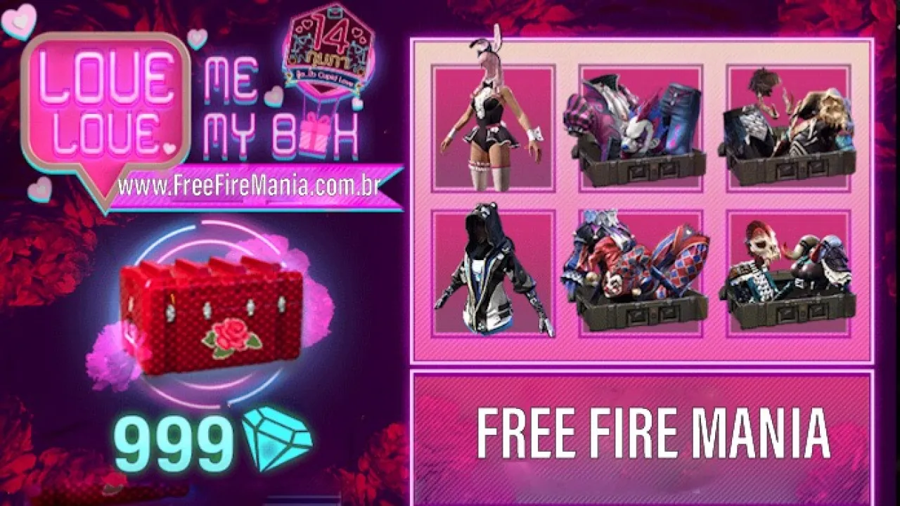 Skins do Cubo Mágico Retornam na Caixa dos Namorados do Free Fire