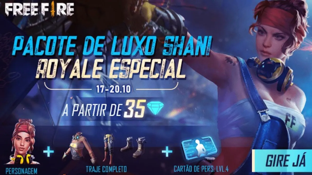 Sorte Royale Especial da Shani no Free Fire: Gire e Ganhe Novos Itens