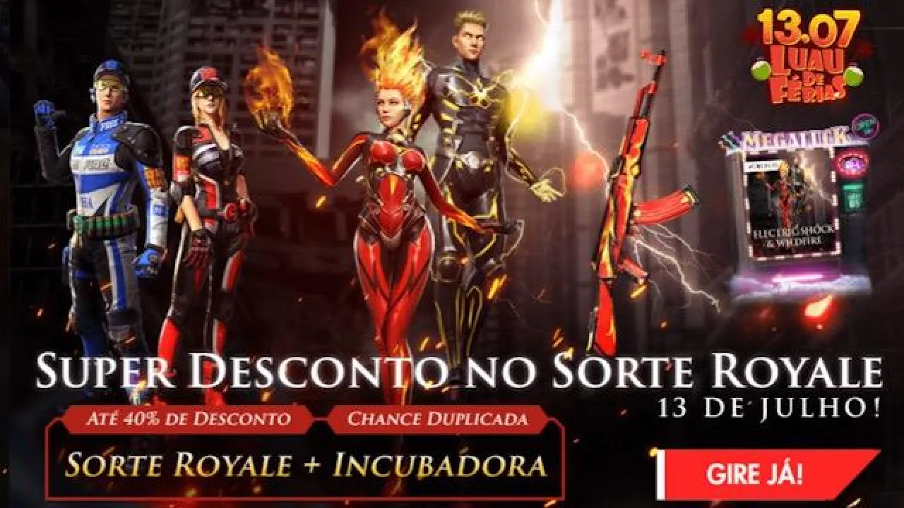 Super Desconto no Sorte Royale em 13 de Julho no Free Fire