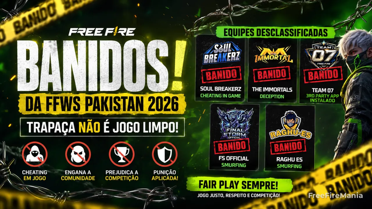 5 times banidos do FFWS 2026: veja os motivos