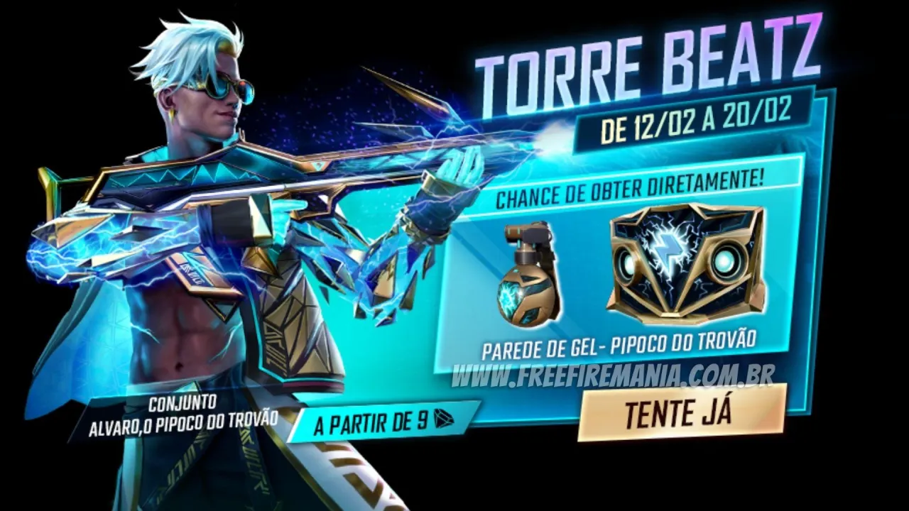 Torre BEATz chega ao Free Fire com Alvaro e Parede de Gel Pipoco do Trovão