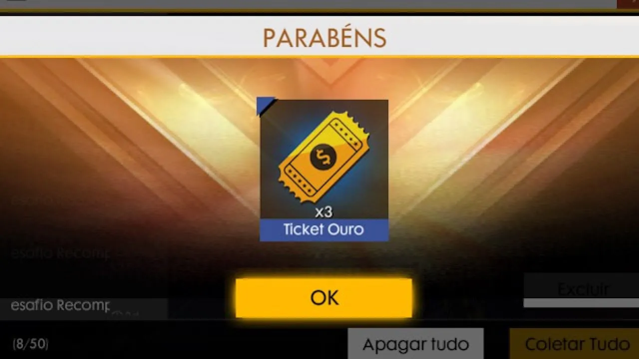 Receba Três Tickets do Ouro Royale em Free Fire: Presente da Garena