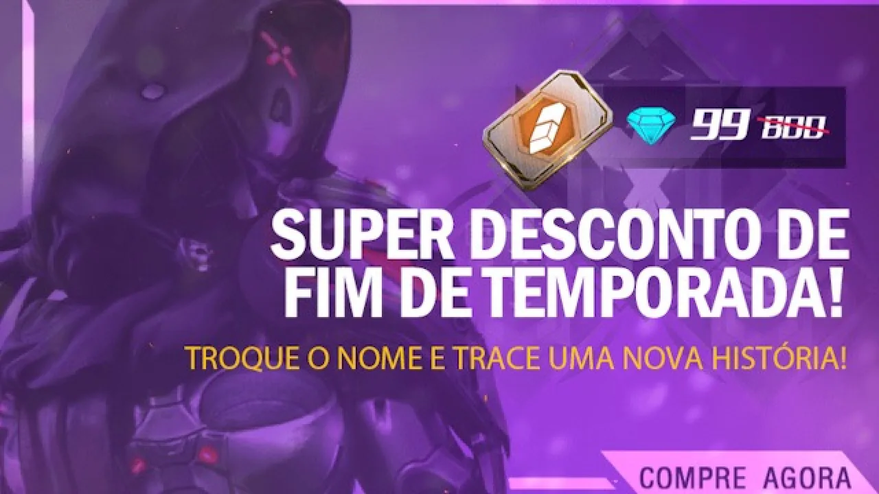 Troque seu Nome por 99 Diamantes no Free Fire