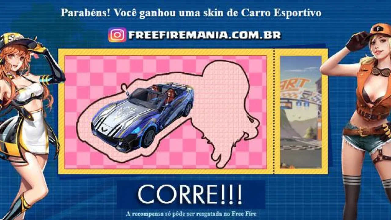 Código de Recompensa para a Skin do Carro Esportivo em Free Fire